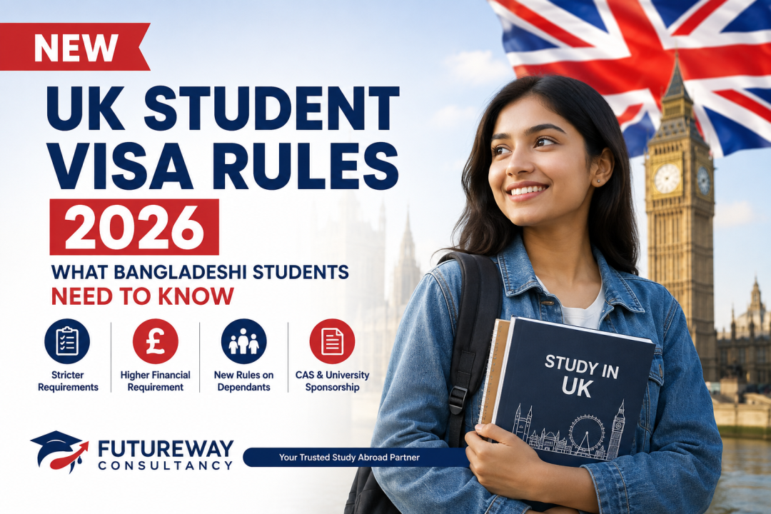 Discover the latest UK Student Visa rules for Bangladeshi students in 2026, including financial requirements, dependants, CAS, documents and visa guidance.